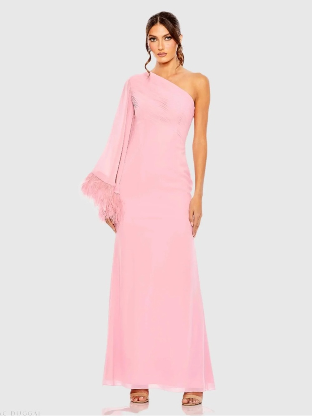 Mac Duggal Feather Cuff Gown